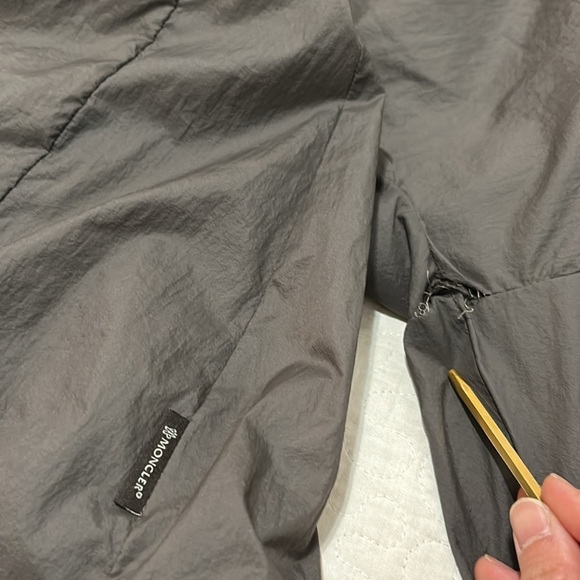 Moncler Drawstring Waist Technical Windbreaker Jacket Medium Brown Gold Hoodie - Picture 14 of 17